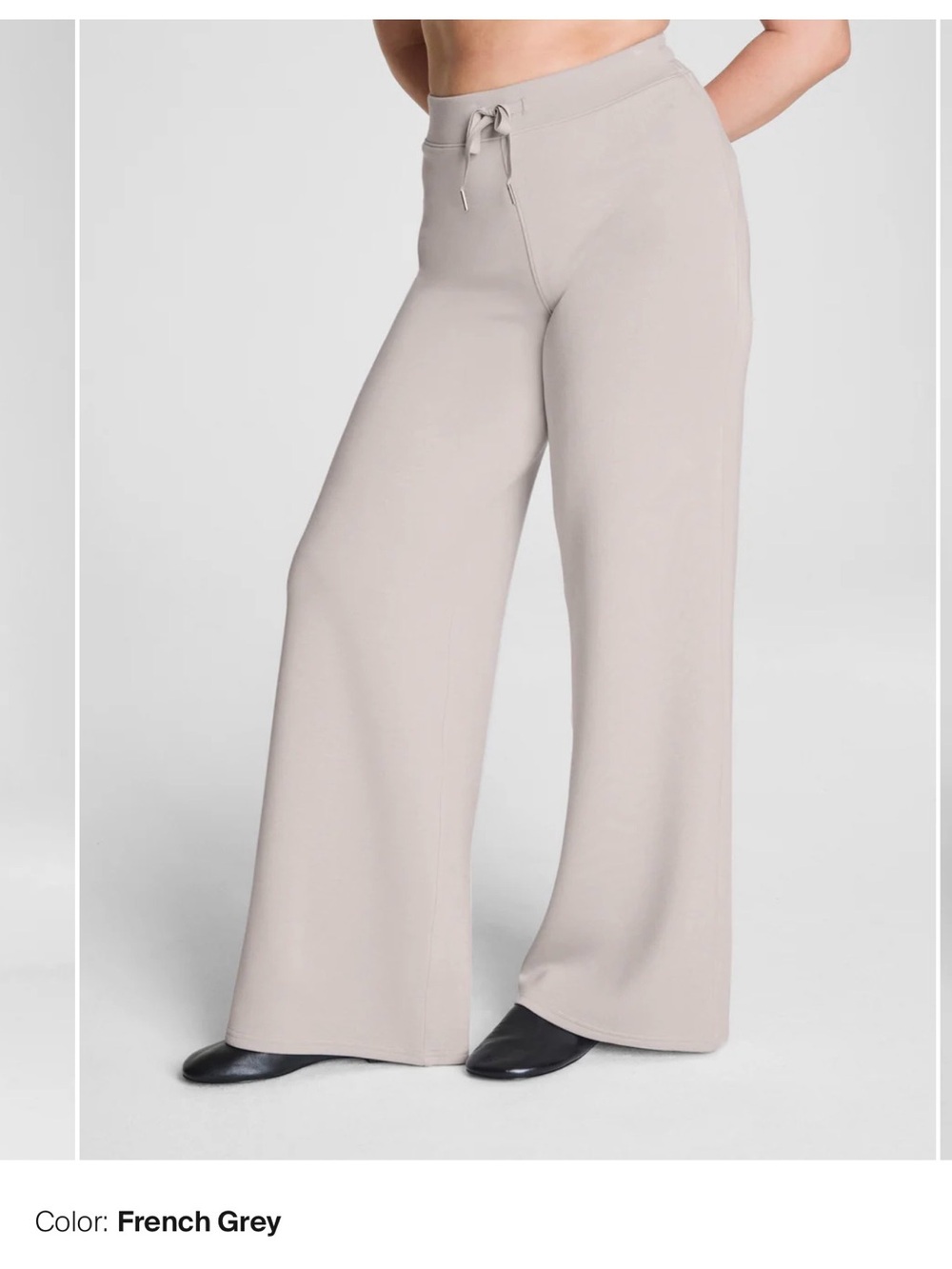 Spanx Women's Wide-Leg Drawstring Pants - French Grey